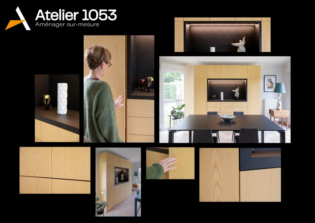 mobilier living design en bois et noir