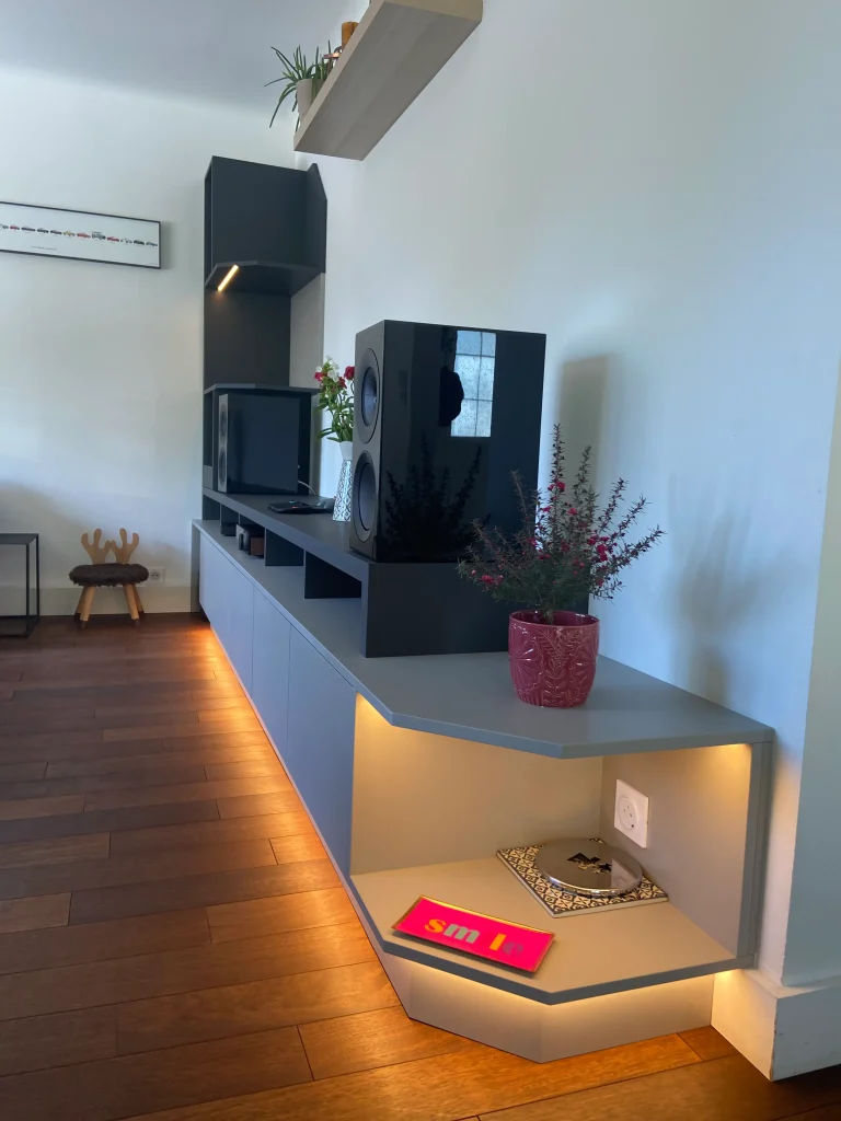 meuble tv moderne hifi sur mesure
