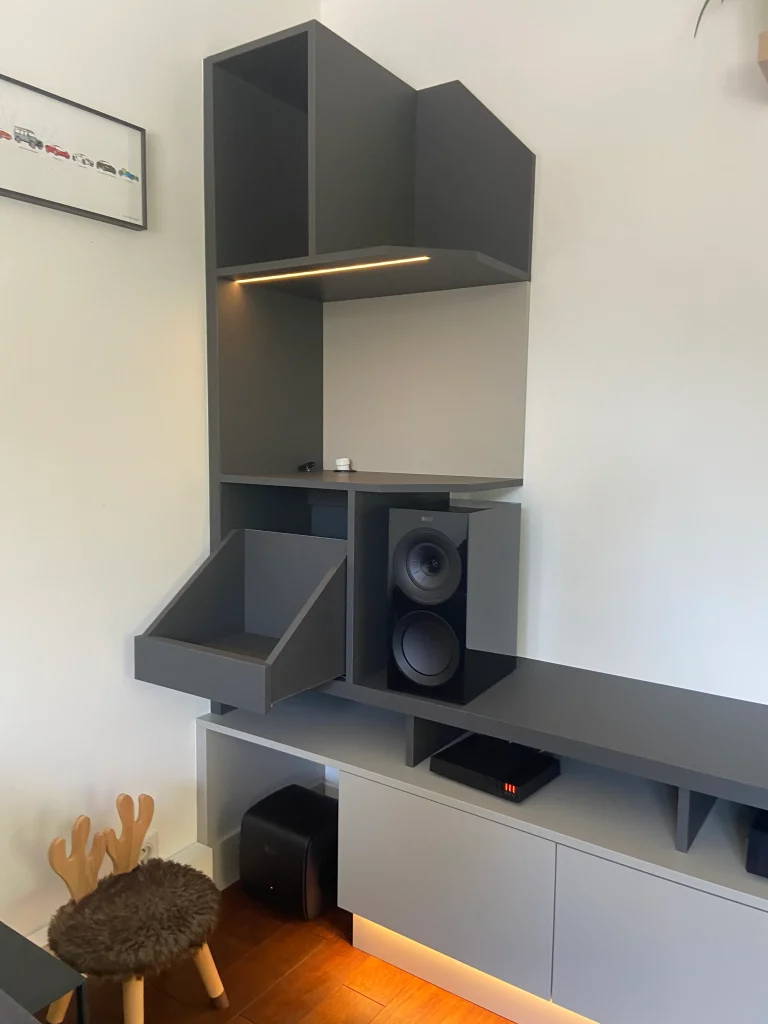 rangements équipement hi fi meuble tv