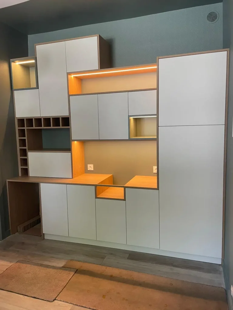 Meuble bibliothèque niches éclairées